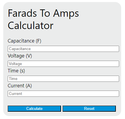 farads to amps calculator
