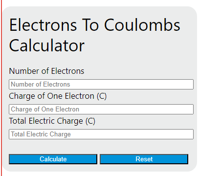 electrons to coulombs calculator