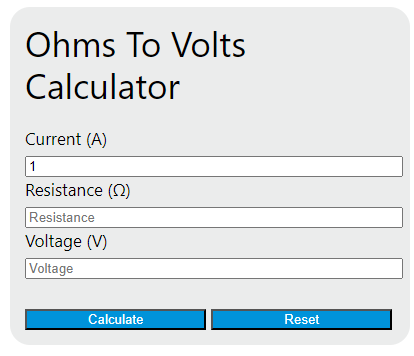 ohms to volts calculator