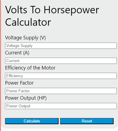 volts to horsepower calculator