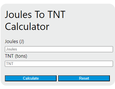 joules to tnt calculator