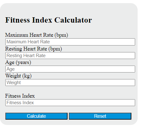 fitness index calculator