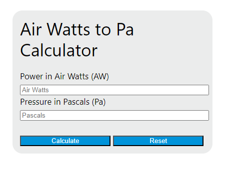 air watts to pa calculator