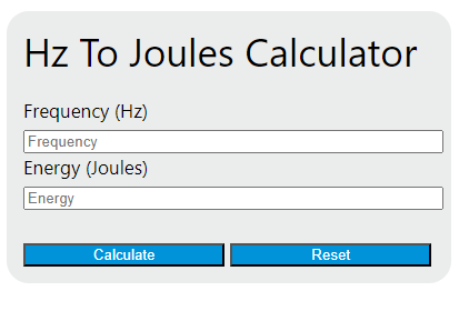 hz to joules calculator