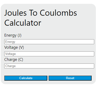 joules to coulombs calculator