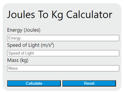 joules to kg calculator