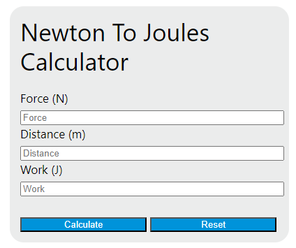 newton to joules calculator