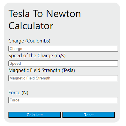 tesla to newton calculator