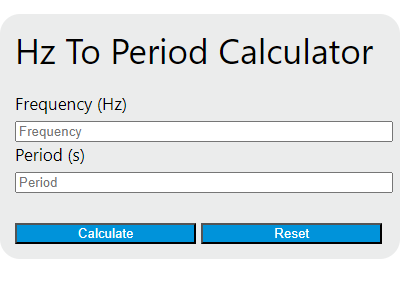 hz to period calculator