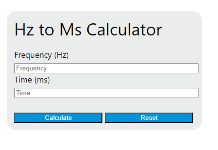 hz to ms calculator