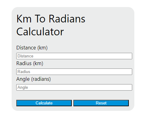 km to radians calculator