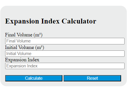Expansion Index Calculator - Calculator Academy