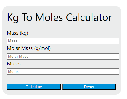 kg to moles calculator