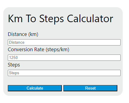 km to steps calculator