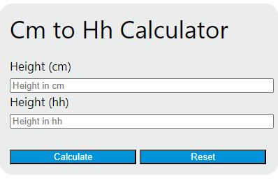 cm to hh calculator