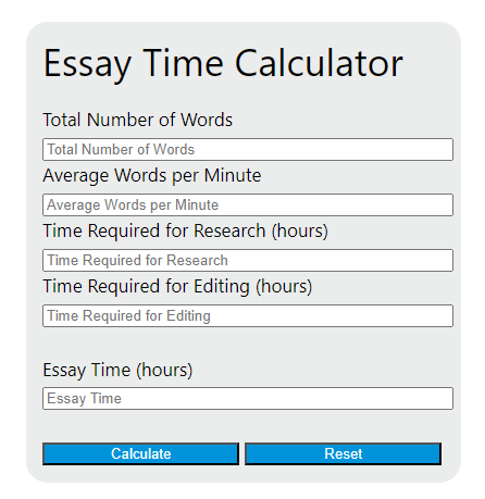 essay time calculator