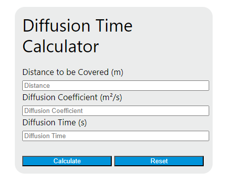 diffusion time calculator