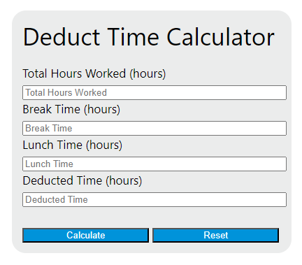 deduct time calculator
