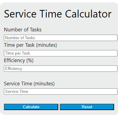 service time calculator