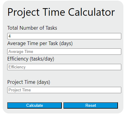 project time calculator