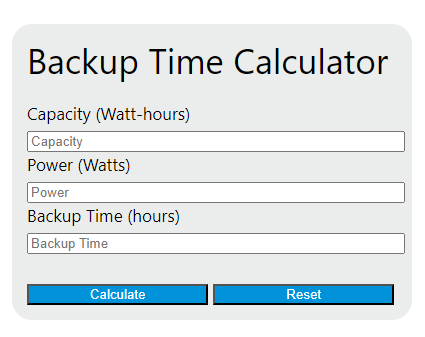 backup time calculator