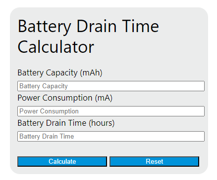 battery drain time calculator