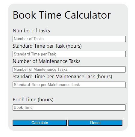 book time calculator