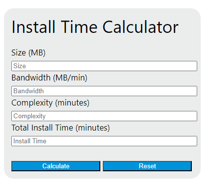 install time calculator