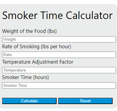 smoker time calculator