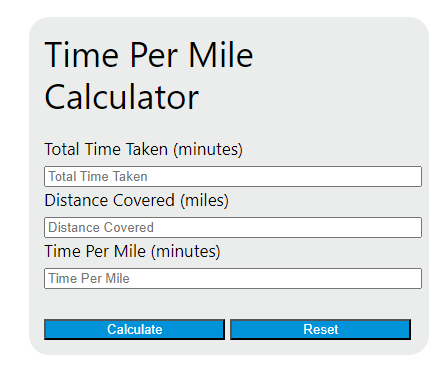 time per mile calculator