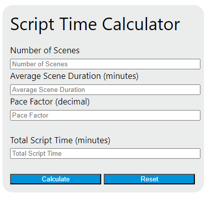 script time calculator