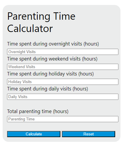 parenting time calculator