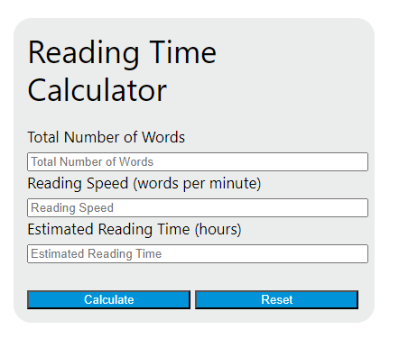 reading time calculator