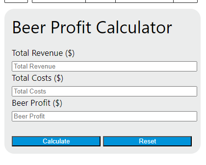 beer profit calculator