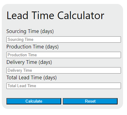 lead time calculator