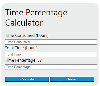 time percentage calculator