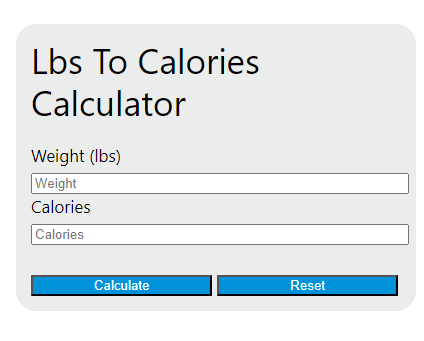 lbs to calories calculator