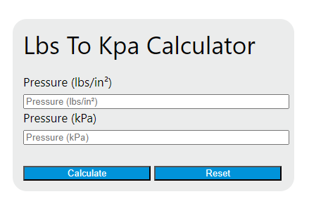 lbs to kpa calculator