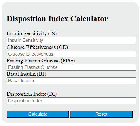 disposition index calculator