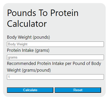 pounds to protein calculator