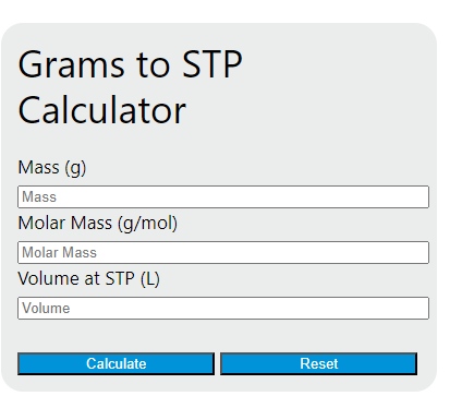 grams to stp calculator