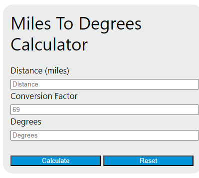 miles to degrees calculator