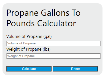 propane gallons to pounds calculator
