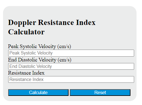 doppler resistance index calculator