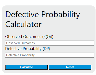 defective probability calculator