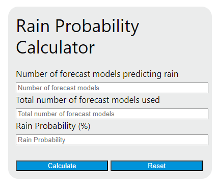 rain probability calculator