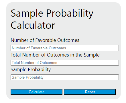 sample probability calculator