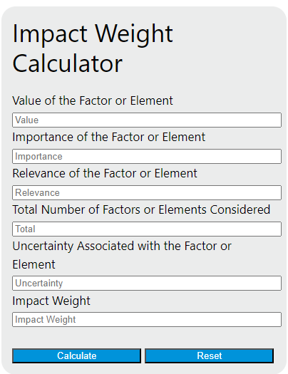 impact weight calculator
