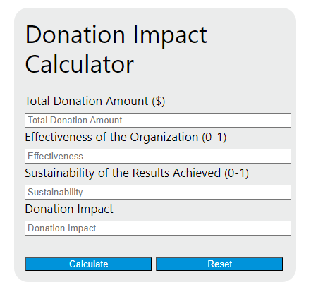 donation impact calculator