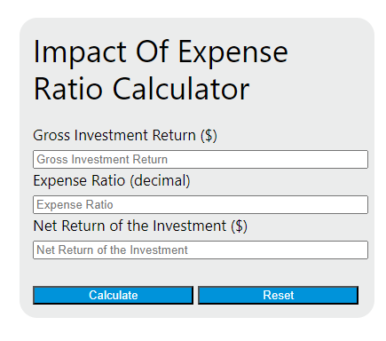 impact of expense ratio calculator